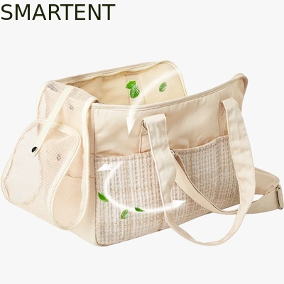 38*18*30CM Beige Canvas Kitty Travel Hangbag Apprezzante Accuuterments per animali domestici dovrebbe essere una borsa con una collezione di tessuti morbidi fornitore
