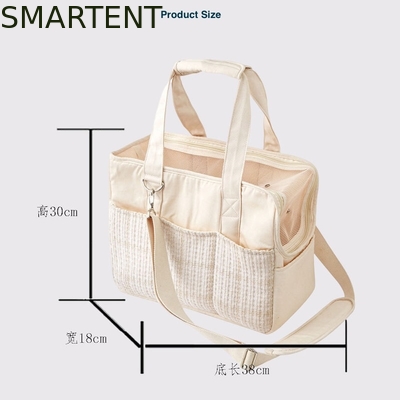 38*18*30CM Beige Canvas Kitty Travel Hangbag Apprezzante Accuuterments per animali domestici dovrebbe essere una borsa con una collezione di tessuti morbidi fornitore
