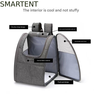 Zaino pieghevole per animali domestici 34*28*42CM Grigio Tessuto morbido Zaino per gatti carino Stile carino/divertente/giocoso per la perfezione fornitore