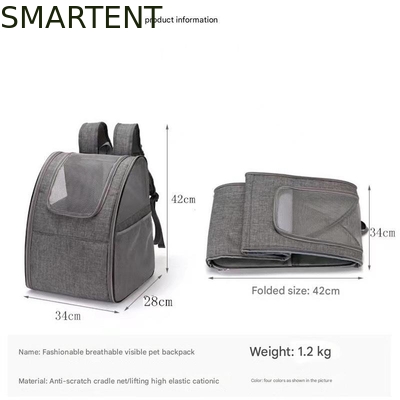 Zaino pieghevole per animali domestici 34*28*42CM Grigio Tessuto morbido Zaino per gatti carino Stile carino/divertente/giocoso per la perfezione fornitore