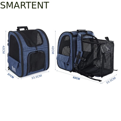 Outdoor 33.5*27*42cm Blu Cationico Oxford Espandibile zaino da viaggio per animali da compagnia Teschio morbido Preziose necessità per animali da compagnia per i vostri compagni soddisfatti fornitore