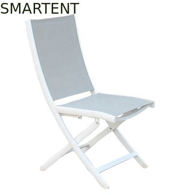 Acquistare PVC pieghevole bianco europeo Mesh Back Aluminum Frame della sedia di salotto della spiaggia fabbricazione online