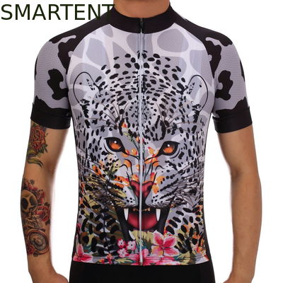 Acquistare Accessori di riciclaggio di riciclaggio della bici della maglietta del Jersey del vestito di Dryfit del poliestere di progettazione del leopardo fabbricazione online