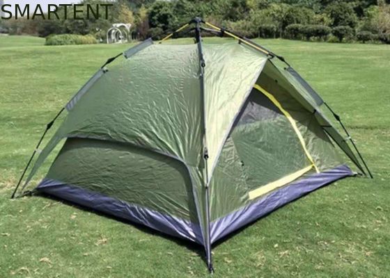 Acquistare 210*210*135cm Poltrone automatico in fibra di vetro impermeabile PU2000mm rivestito di verde 190T poliestere impermeabile a pioggia tende da campeggio all'aperto fabbricazione online