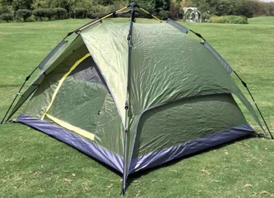 210*210*135cm Poltrone automatico in fibra di vetro impermeabile PU2000mm rivestito di verde 190T poliestere impermeabile a pioggia tende da campeggio all'aperto fornitore