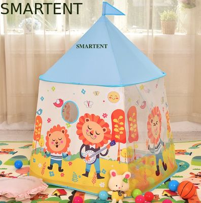 Acquistare Tenda all'aperto di campeggio Lion Pattern Kids Tepee di stampa pieghevole della Camera del gioco di festival fabbricazione online