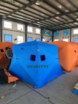 147*147*165CM Blu Festival Pesca Pop Up Work Tent Rivestito in poliestere 300D Oxford Fiberglass Pole Per Campeggio Esterno fornitore