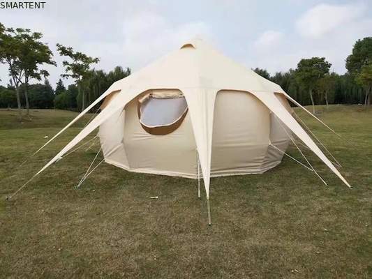 300*300*200CM 5M 280GSM Beige impermeabile rivestito di cotone Lotus Design Glamping Outdoor Camping Tent fornitore