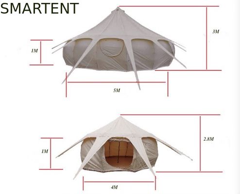 Acquistare 300*300*200CM 5M 280GSM Beige impermeabile rivestito di cotone Lotus Design Glamping Outdoor Camping Tent fabbricazione online