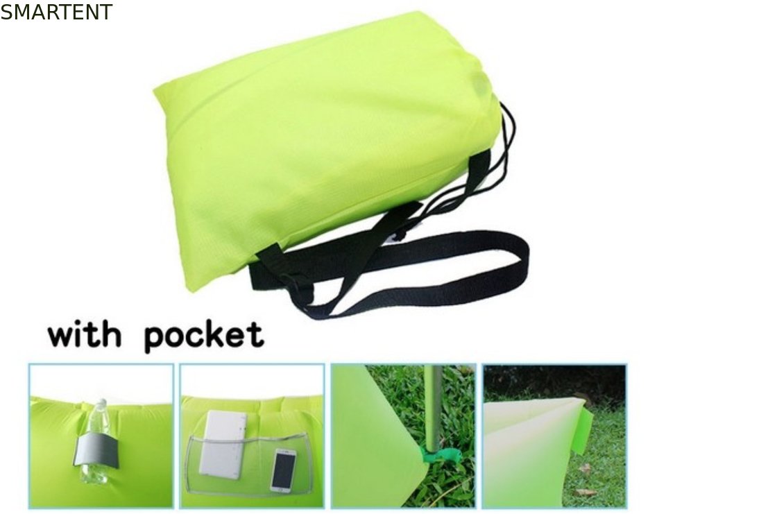 Neon all'aria aperta Ripstop impermeabile Nylon 260x70cm Sacchetti da letto da montagna Divano gonfiabile da spiaggia fornitore