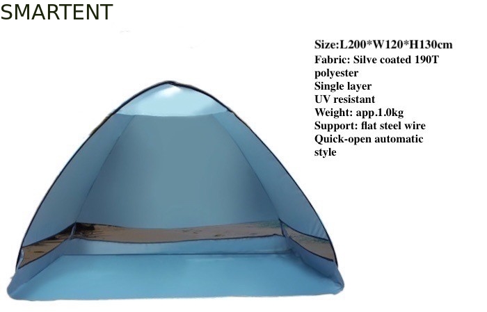 Tenda di campeggio all'aperto automatica 200 X 120 X 130CM 190T Tenda da spiaggia in poliestere fornitore