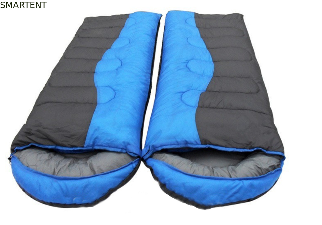 215*78cm doppio colore esterno impermeabile 190T poliestere ripieno di fibre vuote classico due persone in un sacco a pelo fornitore