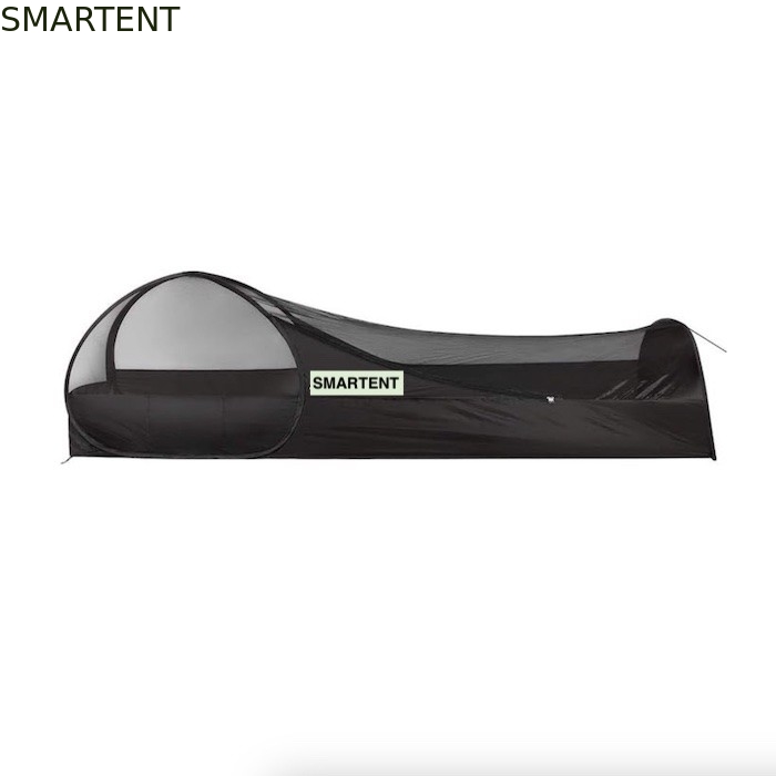 82.6*27.6*19.7 Inch Nero Easy Pop Up Camping Tents Con Pavimento Impermeabile Fibra Di Vetro Pallone Portante Sacchetto Per 1 Persona fornitore