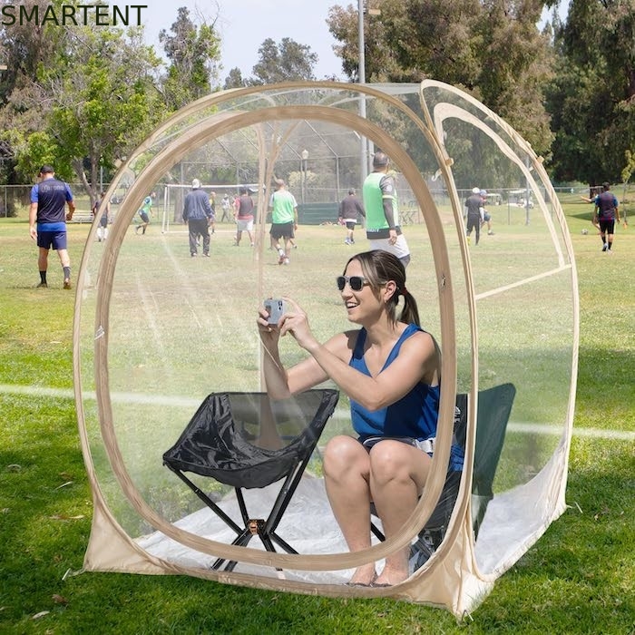 50*50*62'inch Outdoor PVC trasparente impermeabile mono strato Fibra di vetro Cornice Pop Up tenda sportiva con protezione UV fornitore