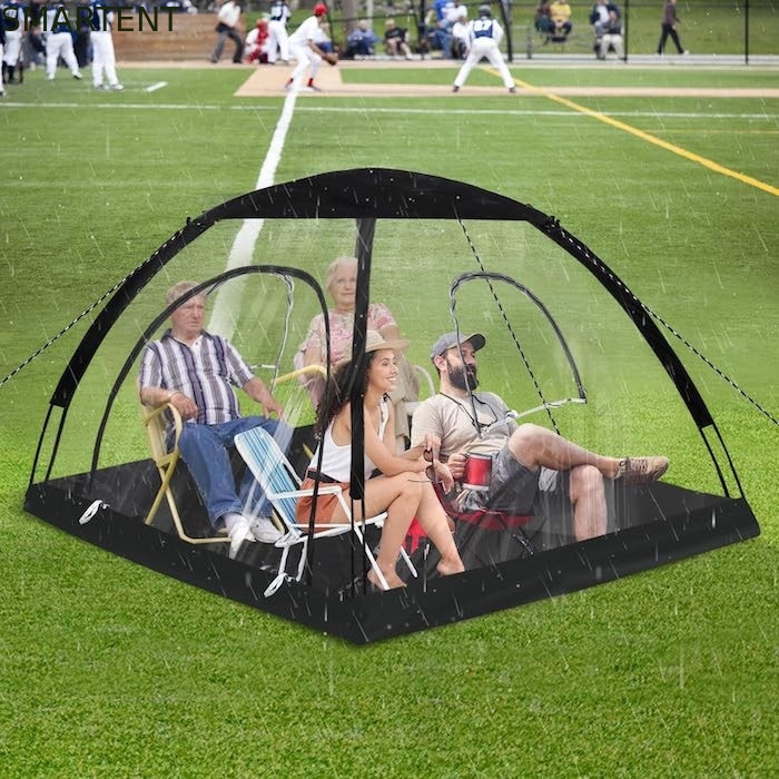 71*71*65'Inch 4 Persone TPU Fibra di vetro trasparente Cornice Quick Set Up impermeabile Protezione UV Pop Up Sport Tent fornitore