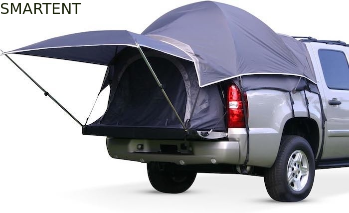 Tenda da campeggio da pickup grigia da 72'inchi, da 4 stagioni, da 2 persone, in fibra di vetro, poliestere impermeabile, rivestito con finestre a maglia. fornitore