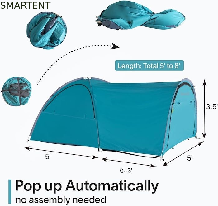 2.44*1.52*1.07M 4-Season Automatic Green Waterproof PU2000MM Coated Polyester 2-Person Pop Up Pickup Camping Tent fornitore