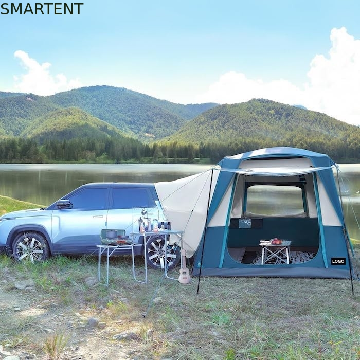 3.05*2.44*2.21M Personalizzabile 4 Stagioni Colore Blu Impermeabile PU2000MM Rivestito di poliestere Mobile Car Camping Tent fornitore