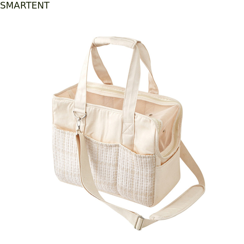 38*18*30CM Beige Canvas Kitty Travel Hangbag Apprezzante Accuuterments per animali domestici dovrebbe essere una borsa con una collezione di tessuti morbidi fornitore