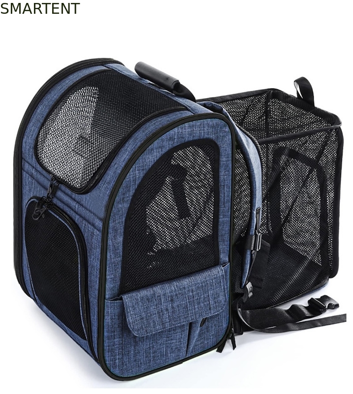 Outdoor 33.5*27*42cm Blu Cationico Oxford Espandibile zaino da viaggio per animali da compagnia Teschio morbido Preziose necessità per animali da compagnia per i vostri compagni soddisfatti fornitore