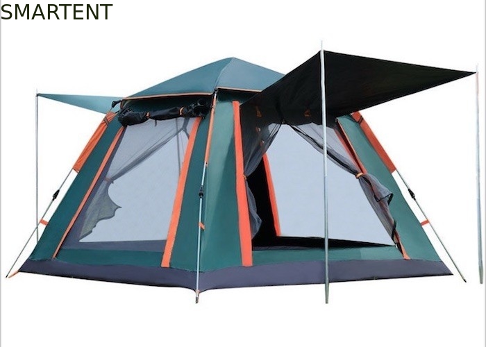 Tende da campeggio all'aperto a prova di sole e ventilato telaio in fibra di vetro automatico 210D poliestere 240*240*140cm Green Modern Design fornitore