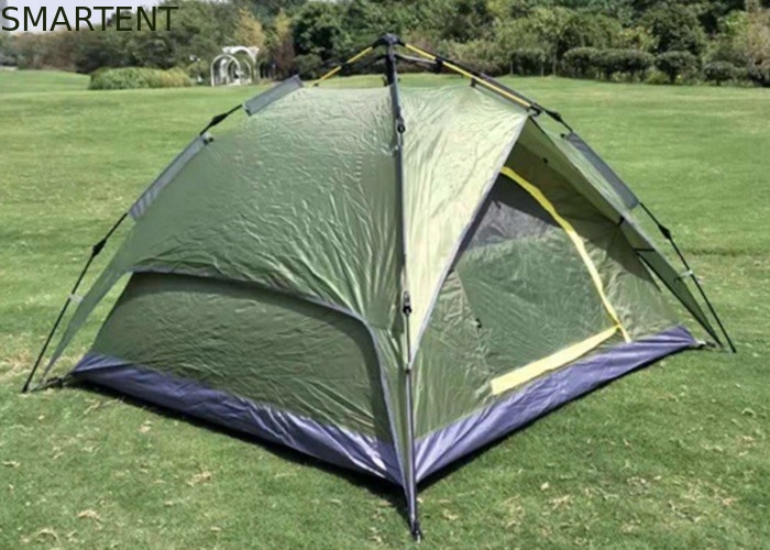 210*210*135cm Poltrone automatico in fibra di vetro impermeabile PU2000mm rivestito di verde 190T poliestere impermeabile a pioggia tende da campeggio all'aperto fornitore