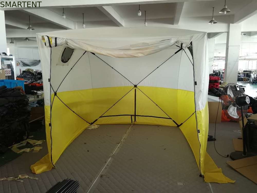 235*235*200MM Rifugio per la pesca all'aperto PU Rivestito 200D Polyester Oxford Fiberglass Double-Color Camping Tent fornitore