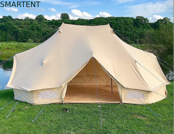Tenda di Bell all'aperto dell'imperatore delle tende di campeggio della tela beige del cotone di 400X600X300CM a un solo strato fornitore