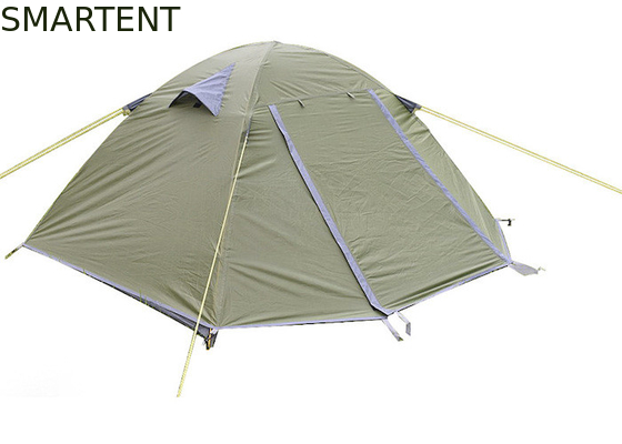 Attrezzatura Genitore-Figlio per Campeggio all'Aperto 210*110CM Tenda da Trekking a Doppio Strato Impermeabile Verde Rivestita in PU 190T