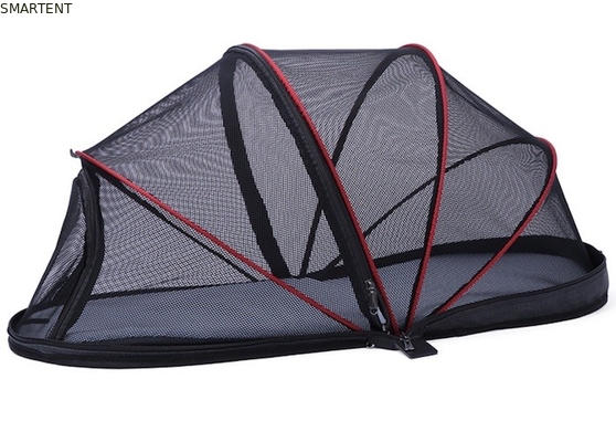 Portabile all'aperto facile pieghevole 40X41X82CM Ventilazione Nylon Mesh Cozy Dog Tent Nero Cute Pet Shelter